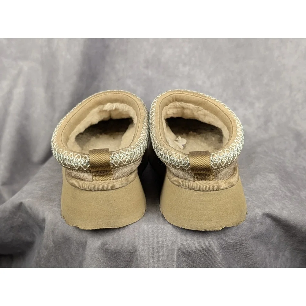 UGG Tazz Platform Suede Slippers Mustard Seed 1174471 Womens 7 Tan Slip On Shoes - Picture 4 of 6